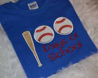 100 days of school applique t-shirt