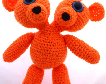 Crocheted Two Headed MutaTED™ - Orange