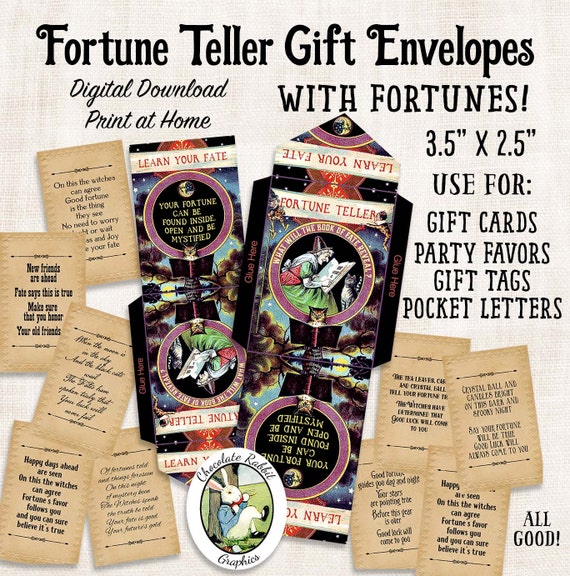 Halloween Fortune Teller Gift Card Envelope Digital Download