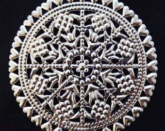 Set of 10 silver metal discs