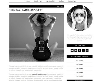Wordpress tema, capacidad de respuesta, plantilla de Wordpress Blog, Génesis niño tema, moderno, moda, "Back to Black"