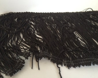6 inch black chainette fringe 1 yard trim yardage