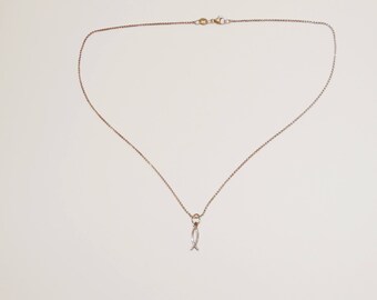 James Avery Sterling Silver Stamped On Chain & Itchus Cross Pendant.