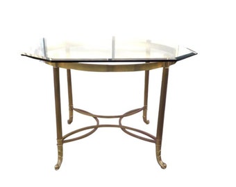 Vintage Brass & Glass Dining/Occasional Table