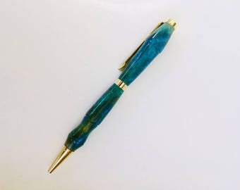 SlimLin Pen / Acrylic Body / Gold Kit (Green and Blue)