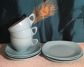 1950's Melmex Melamine Hartland Cups and Saucers True Vintage