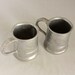 Pewter Tankards, set of 2, 3x4 inch mugs, marked, pewter, beer mugs, kitchen and dining, beverage accessory, vintage tankards