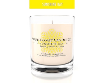 Lemon Jasmine Violet Scented Soy Wax Candle Jar