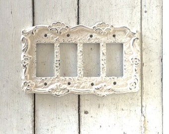 Rocker Light Switch Cover, Light Switch Cover, Decorative Switch Plates, Metal Wall Decor, Triple Light Switch Cover, Rocker Switch Plate