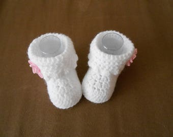 baby girl booties size 1-3 months
