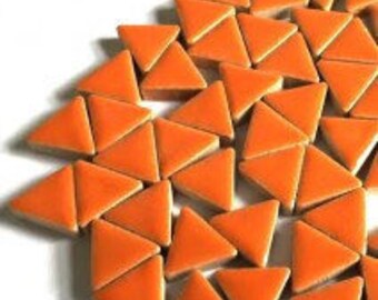 Triangle Ceramic Mosaic Tiles - Popsical Orange - 50g (1.75 oz)