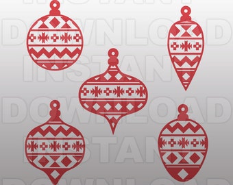 Christmas Ornament SVG File,Aztec Ornament SVG File-Cut File,Vector Clip Art Commercial & Personal Use Cricut,Silhouette,Cameo,Vinyl,Decal