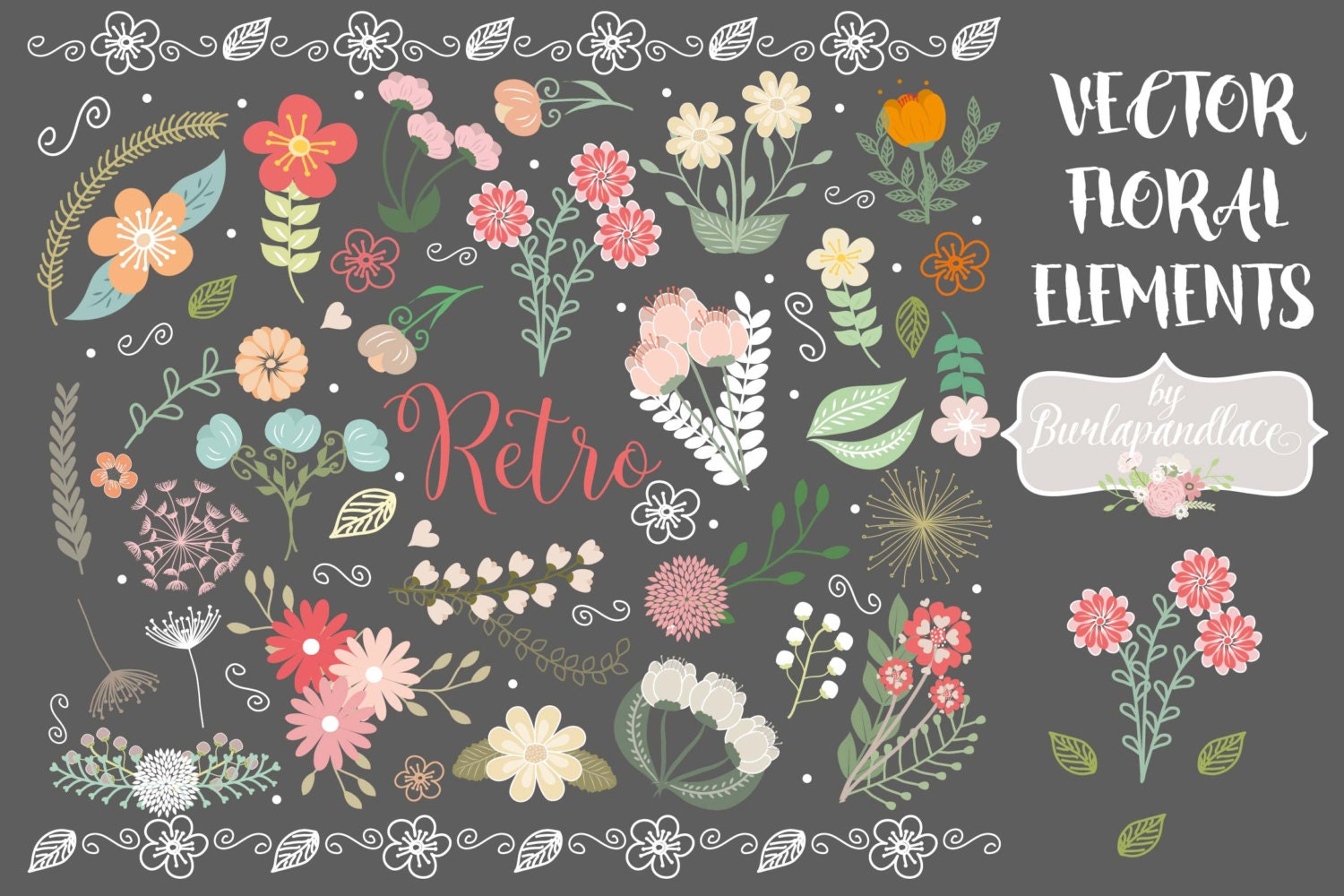Rustic Wedding Floral Clip Art Hand Illustrated Digital Rustic Wedding Floral Clip Art Hand Illustrated Digital