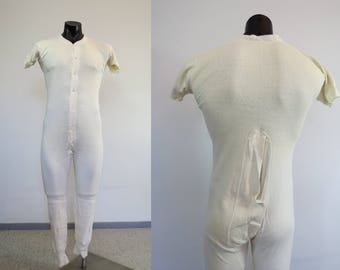 Vintage Underwear - Long Johns or Union Suit - Mens Vintage - Chest 86 cm