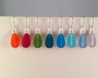 Frosted Glass Earrings