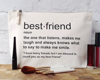 Best Friend Birthday Gift, Best Friend Toiletry Bag, Best Friend Gift Bag, Friend Definition Quote, Friend Definition Gift, Best Friend Gift