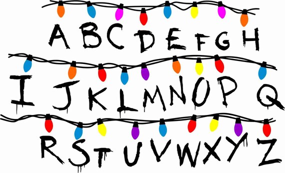 Archivo De Corte Stranger Things Alfabeto Con Luces Vector