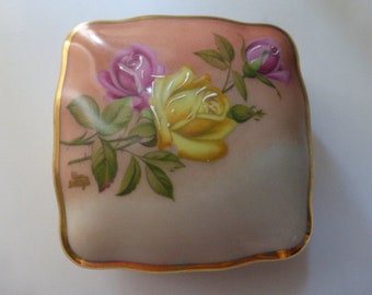 Vintage Limoges Trinket Dish, Hand Painted, 1950's