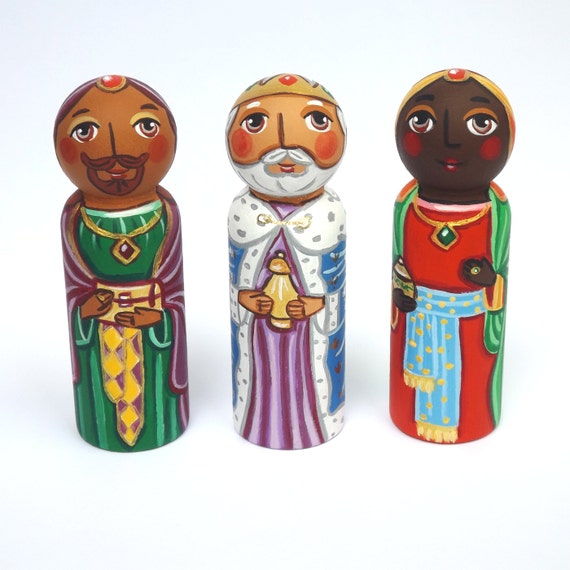 Three Kings Three Wise Men 3 Wise Men Magi Wood toys Wooden