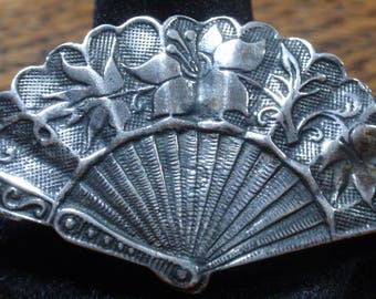 Vintage Sterling Fan Brooch