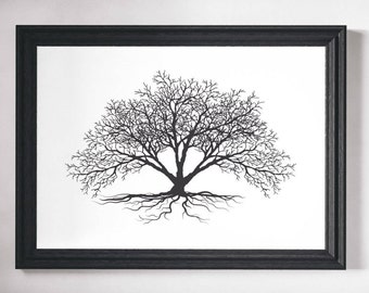 Wall Art, Tree Print, Black and White, Prints, Wall Art Print, Black and White Art, Tree Wall Art, Minimalist Print, Minimalist Art, Trees