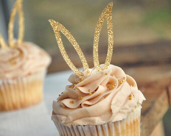 Bunny Ear Cupcake Toppers 12CT. Ships in 2-5 Business Days. Bunny Cupcake Decorations. Easter Cupcake Picks.
