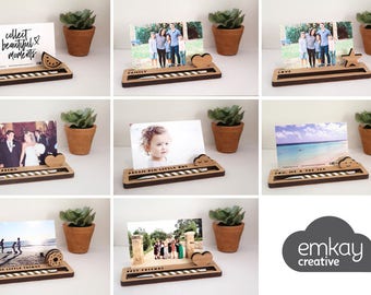 Photo Stands - Desk Organiser MEDIUM - Photo Holder, Desk Caddy, Memory Holder, Quote Display, made from Bamboo