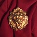Vintage 1980s 1990s Brooch Pin Lion Head Gold Tone Color Unsigned
