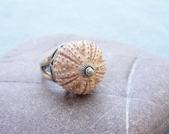 Sterling Silver Sea Urchin Ring Pastel Pink Sultan Ring