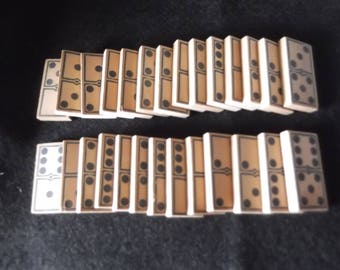 27 Piece Wood Domino's--No Box--Crafts-Salvaged Toys--