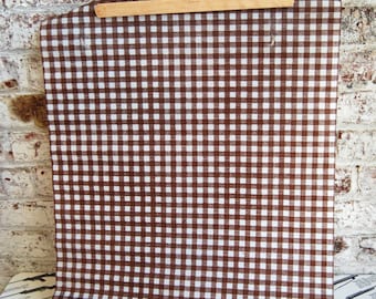 Vintage Brown and White Check Vinyl/Plastic Drawer Liner