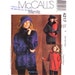 Womens Sewing Pattern Unlined Raglan Fleece Jacket McCalls 4217 Zipper Front Coat Pockets Brim Hat Women Size 4 to 14 UNCUT