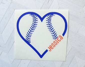 Baseball decal, Softball decal, Baseball Name decal, decals, yeti cup decal, tumbler deal, Baseball Heart decal, Softball heart decal