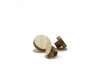 Wooden Drawer Pulls Circular 2pcs Knobs (Multiple Sizes) Baltic Birch