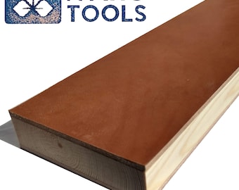 FLAT Leather Strop Block 10x3" Smooth and Suede Sides w/ Veritas Honing Compound