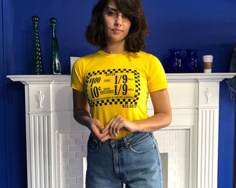 New York Taxi Cab Vintage T-Shirt Small, Rhinestone Dolly Parton Tee, 80s Taxi T-Shirt, NYC Taxi Cab, Sylvester Stallone, 1984 Rhinestone