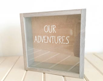 Our Adventures Shadow Box, Adventure Ticket Shadow Box FREE SHIPPING