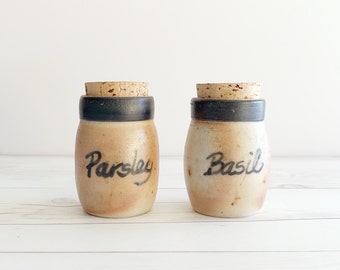 Vintage Parsley and Basil Herb Canisters