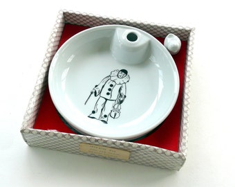 French Vintage Baby Feeding Bowl, Warming Bowl, Pierrot the Clown, Porcelain Baby Food Bowl, New Baby Gift, French Kitchen, Baby Shower Gift