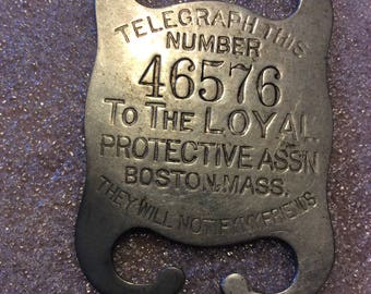 Life insurance ID tag 1920s