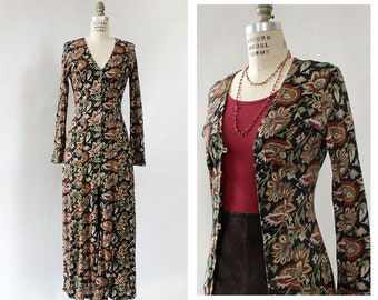 Vintage Duster Dress XS • Floral Duster Dress • 90s Floral Dress • 90s Duster • Duster Coverup • 90s Floral Maxi Dress • D1825