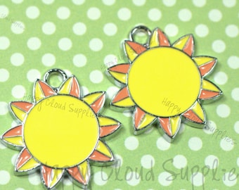 Bright Sun Enamel Charms... 4pcs