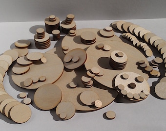 25 Ct 1.5" Wood Circles - Unfinished - for Charms, Crafts, Pendants, Round Circles, DIY Projects SH-310-1.5