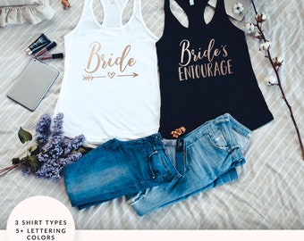 Bachelorette Party Shirts, Brides Entourage Shirt, Bridal Party Shirts, Bride Tank Top, Bride Squad, Bachelorette Tanks