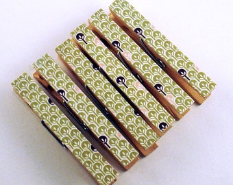 Set of 6 Decorative Clothespins Altered Clothes Pins in Unconventional