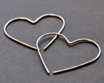 Heart Earrings. Handmade from eco sterling silver. Lightweight, minimalist earrings for everyday wear.