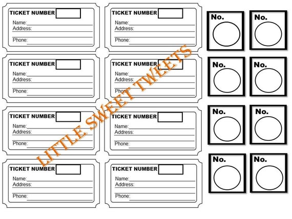 raffle tickets 8 per page