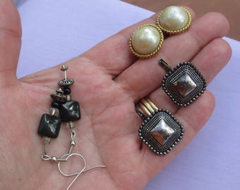Lot Of Retro Assorted Pierced & Clip On Earrings TLC
