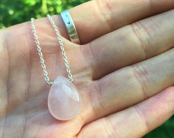 The Rose Quartz Love necklace // recycled sterling silver // made in byron bay
