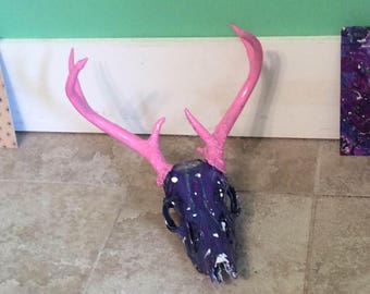 deer head and antlers, pour painted
